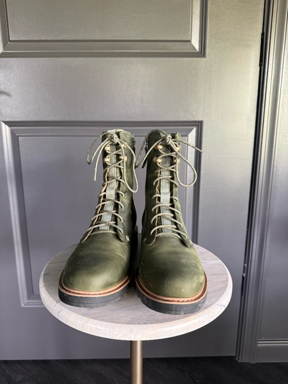 Teva Rowena Lace Boots - Olive Green